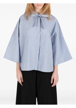Société Anonyme Sakamoto striped bow shirt - Blue