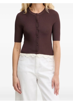 Marella crochet-trim cardigan - Brown
