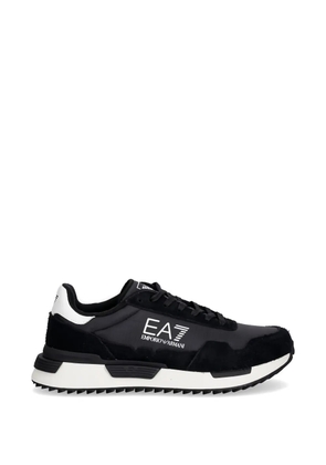 Ea7 Emporio Armani logo-print panelled sneakers - Black