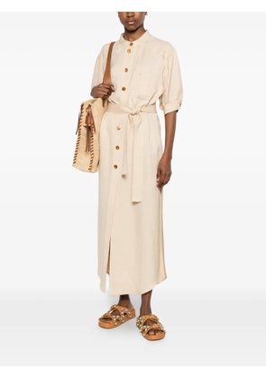 Blazé Milano Donzi Berber belted midi dress - Neutrals