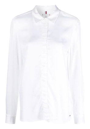 Tommy Hilfiger long-sleeved satin shirt - White