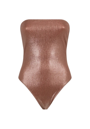 Pin Up Stars metal-effect swimsuit - Pink