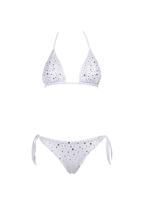 Pin Up Stars embellished-tie bikini - White