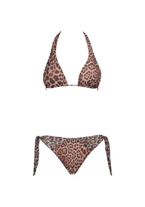 Pin Up Stars animal-print stud bikini - Neutrals