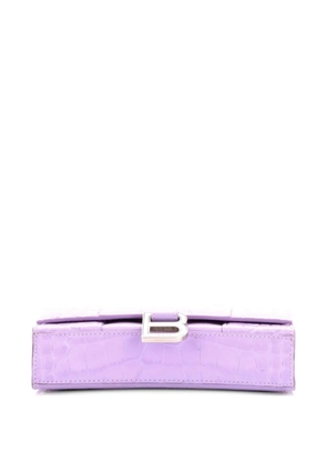Balenciaga Pre-Owned Hourglass Chain Wallet Crocodile Embossed Leather clutch bag - Purple