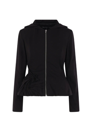 PETRA Rose zip-up hoodie - Black