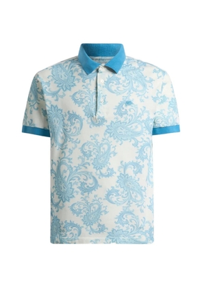 ETRO paisley-motif pique polo shirt - Blue