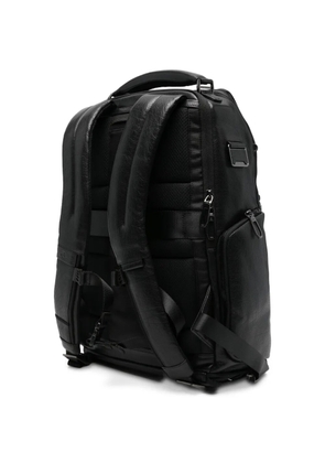 PIQUADRO zip-up leather backpack - Black