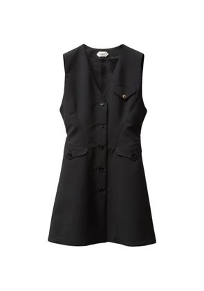 Versace button V-neck dress - Black