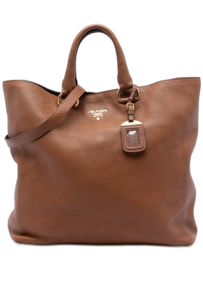 Prada Pre-Owned 2013-2026 Vitello Daino Open Convertible Tote satchel - Brown