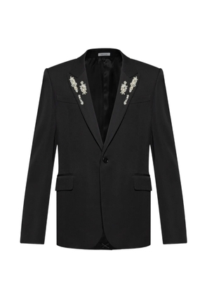Alexander McQueen embellished-lapel blazer - Black