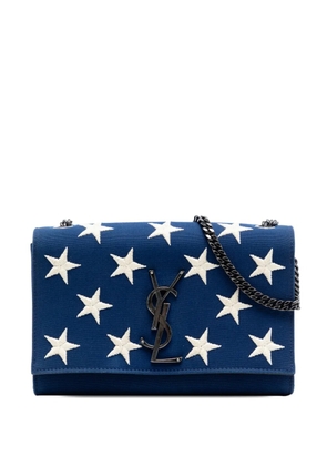 Saint Laurent Pre-Owned 2018 Small Star Embroidered Canvas Monogram Kate crossbody bag - Blue
