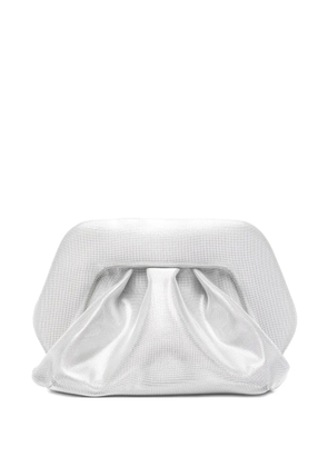 Themoirè magnetic-fastening clutch bag - Silver