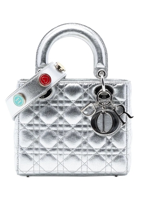 Christian Dior Pre-Owned 2017 Small Metallic Grained Calfskin Cannage My ABCDior Lady Dior satchel - Silver