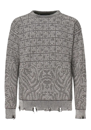 John Richmond frayed-hem sweater - Grey
