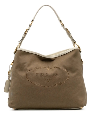 Prada Pre-Owned 2013-2025 Canvas Canapa Logo shoulder bag - White