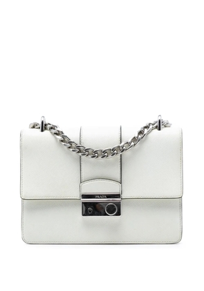 Prada Pre-Owned 2010-2025 Small Saffiano Sound Lock Chain crossbody bag - White