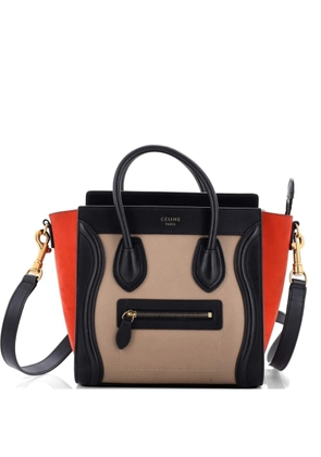 Celine Pre-Owned Tricolor Luggage Bag Leather Nano crossbody bag - Black