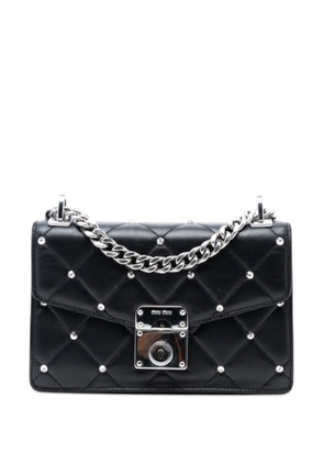 Miu Miu Pre-Owned 2010-2025 Studded Matelasse Nappa Flap crossbody bag - Black