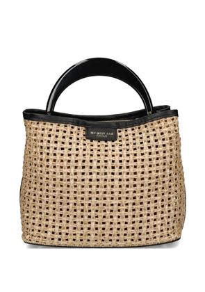 MY BEST BAG raffia tote bag - Neutrals