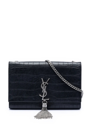 Saint Laurent Pre-Owned 2016 Medium Croc Embossed Leather Kate Tassel crossbody bag - Black