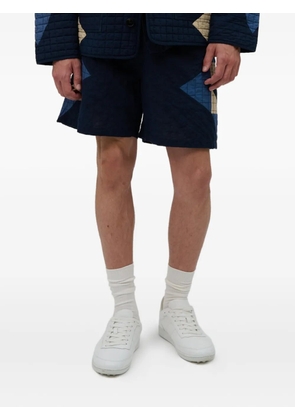 A.P.C. quilted geometric-pattern shorts - Blue