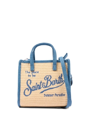 MC2 Saint Barth Kids embroidered straw bag - Neutrals