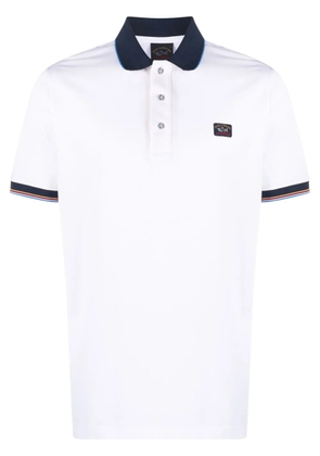 Paul & Shark logo-embroidered cotton polo shirt - White