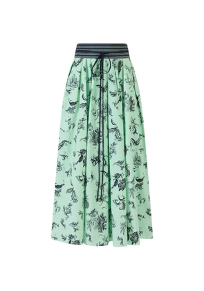 Rosie Assoulin tie pleated floral skirt - Green