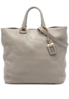 Prada Pre-Owned 2010-2026 Vitello Daino Open Convertible Tote satchel - Grey