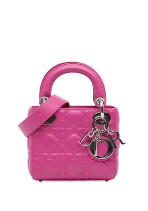 Christian Dior Pre-Owned 2015 Mini Lambskin Cannage Lady Dior satchel - Pink