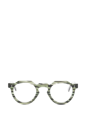 Lesca striped round-frame glasses - Green