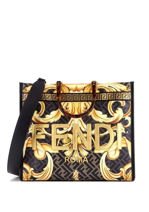 Versace Pre-Owned x Fendi Fendace Sunshine Shopper Printed Zucca Jacquard Medium tote bag - Black