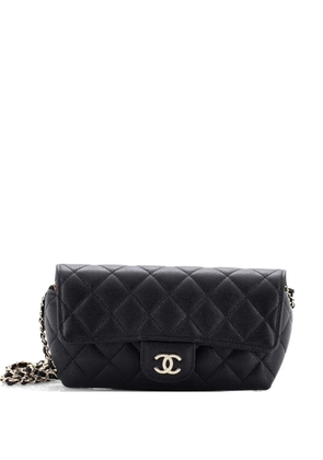CHANEL Pre-Owned Classic Sunglasses Case with Chain Quilted Caviar clutch bag - Black