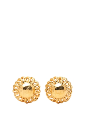 CHANEL Pre-Owned 1980-1990 Gold Plated Round Clip On Earrings costume earrings