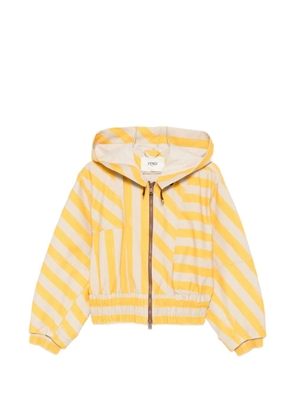 FENDI striped hooded jacket - Yellow