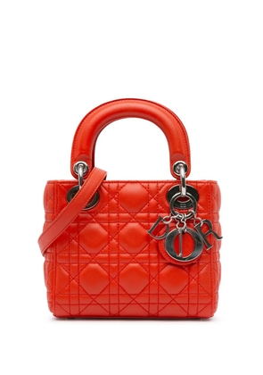 Christian Dior Pre-Owned 2013 Mini Lambskin Cannage Lady Dior satchel - Red