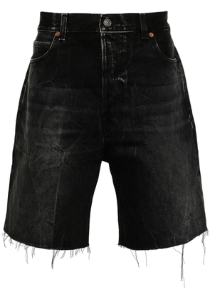 Haikure washed frayed denim shorts - Black