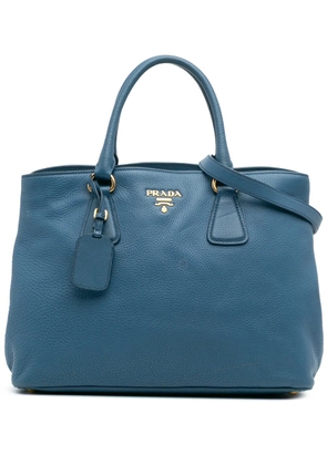 Prada Pre-Owned 2000-2025 Vitello Daino Open Convertible Tote satchel - Blue