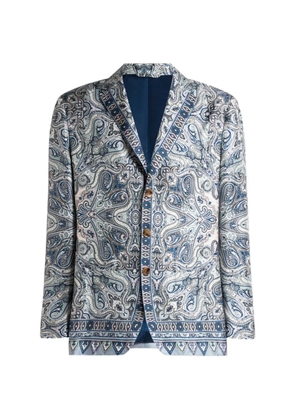 ETRO paisley print single-breasted jacket - Blue
