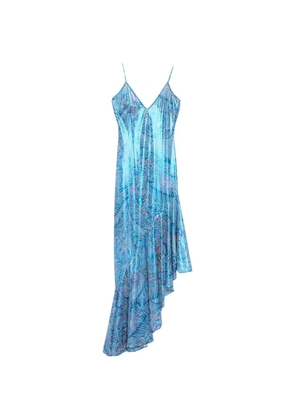 ETRO paisley ruffled midi dress - Blue