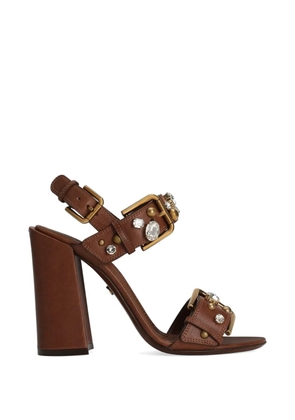 Dolce & Gabbana cowhide Keira sandals with embellishments - Brown
