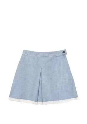 Camiel Fortgens checked mini pleated skirt - Blue