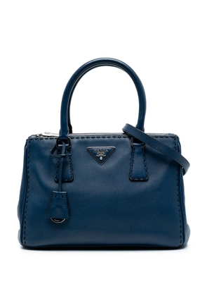 Prada Pre-Owned 2000-2025 Small City Calf Hand Stitched Galleria Double Zip satchel - Blue