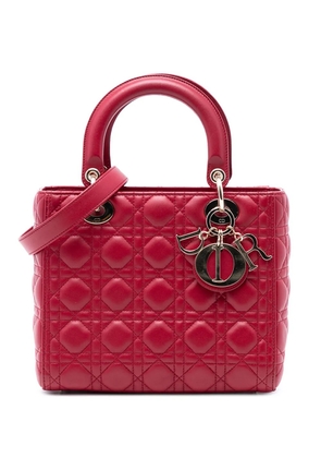 Christian Dior Pre-Owned 2020 Medium Lambskin Cannage Lady Dior satchel - Red