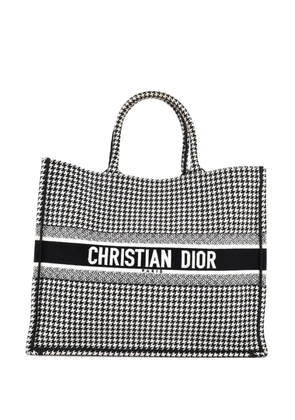 Christian Dior Pre-Owned Book Houndstooth Canvas Large tote bag - Black