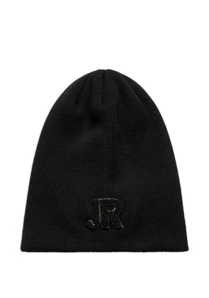 John Richmond beaded-logo beanie hat - Black