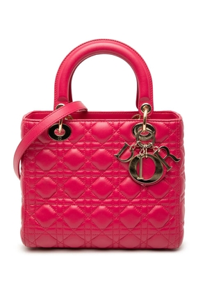 Christian Dior Pre-Owned 2013 Medium Lambskin Cannage Lady Dior satchel - Pink