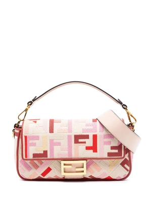 Fendi Pre-Owned 2010-2025 Zucca Embroidered Canvas Baguette satchel - Pink