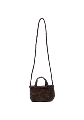 Manebi micro Sunset braided-strap tote bag - Brown